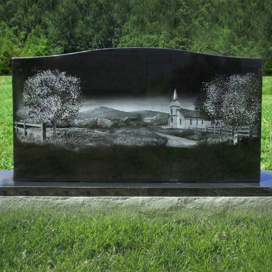 India Black Granite / Double / Engraved / Photo laser-etched