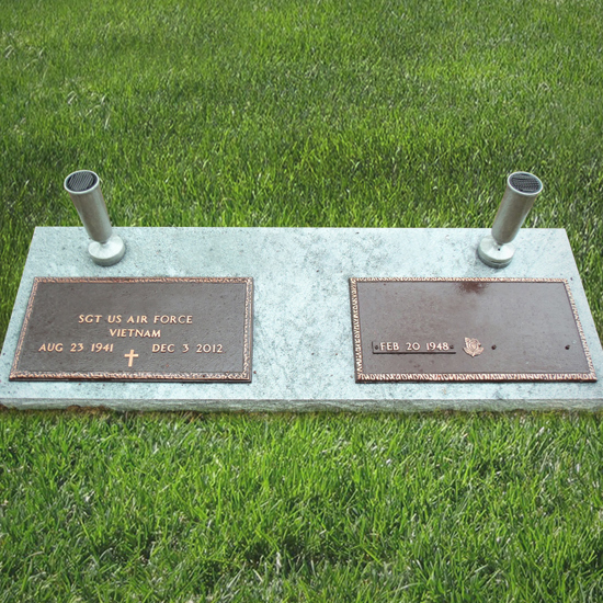Granite marker / Double bronze plaques